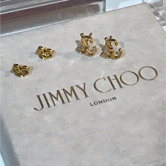 NIB Jimmy Choo Signature Logo Stud Earrings ✨🤩 - Picture 7 of 17